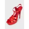 Tribute red leather sandals