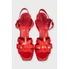 Tribute red leather sandals