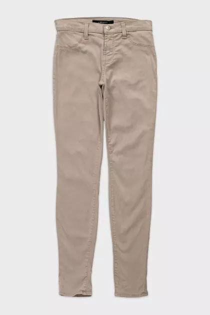 Low-waist tapered trousers with pockets