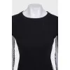 Black jumper with logo and stripes