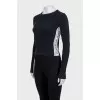 Black jumper with logo and stripes