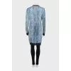 Straight cardigan with buttons in animal print