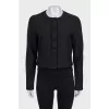 Black cropped jacket with buttons