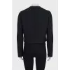 Black cropped jacket with buttons