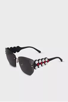 Black sunglasses with rhinestones on the temples