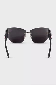 Black sunglasses with rhinestones on the temples