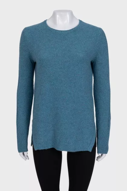 Cashmere jumper with side slits