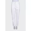 White mom fit jeans with rhinestones