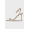 Shiny silver sandals
