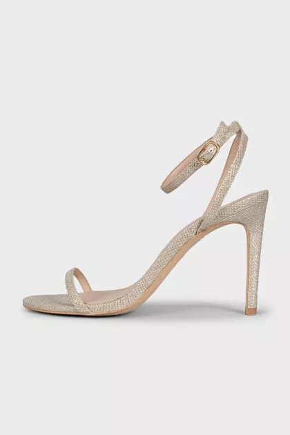 Shiny silver sandals