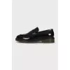 Black patent leather loafers