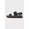 Leather sandals with adjustable buckle