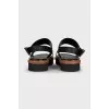 Leather sandals with adjustable buckle