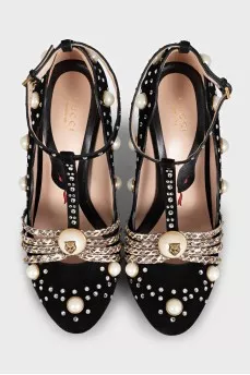 Ofelia shoes with rhinestones and pearls