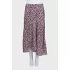 Purple printed midi skirt