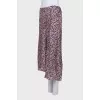 Purple printed midi skirt