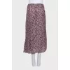 Purple printed midi skirt
