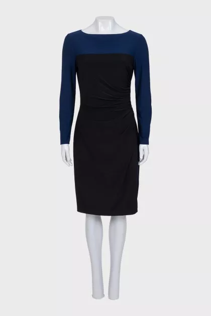Black and blue fitted dress