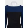 Black and blue fitted dress