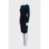 Black and blue fitted dress