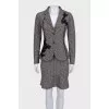Black and white printed skirt suit