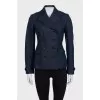 Blue double-breasted jacket with pockets