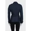 Blue double-breasted jacket with pockets