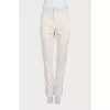 White high-waist straight jeans