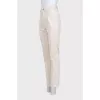 White high-waist straight jeans