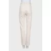 White high-waist straight jeans