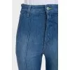 Blue jeans with a crease