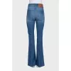Blue jeans with a crease