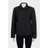 Gray straight jacket with a zipper