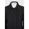 Gray straight jacket with a zipper