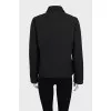 Gray straight jacket with a zipper
