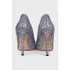 Shoes with sequins