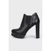 Black ankle boots with rhinestones