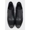 Black ankle boots with rhinestones