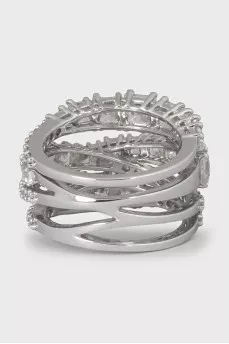 Chunky silver ring with crystals