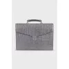Men's gray leather briefcase