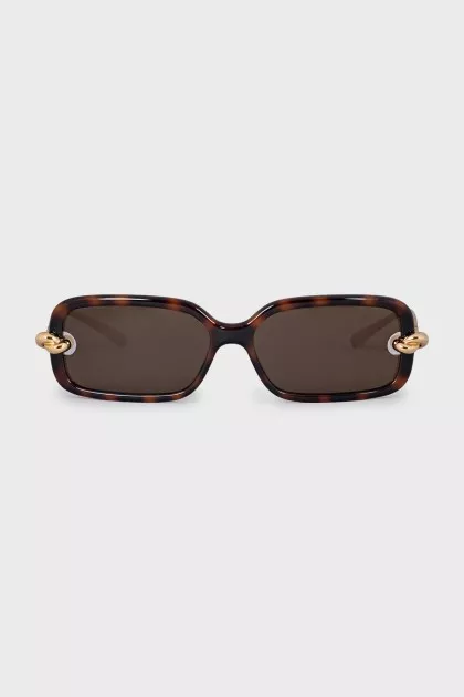 Sunglasses with shaped gold temples