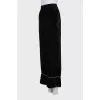 High-waisted velvet trousers