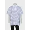 Men's striped polo shirt with tag