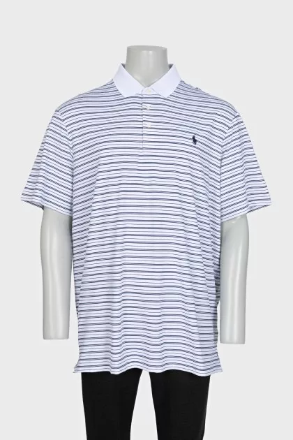 Men's striped polo shirt with tag