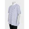 Men's striped polo shirt with tag