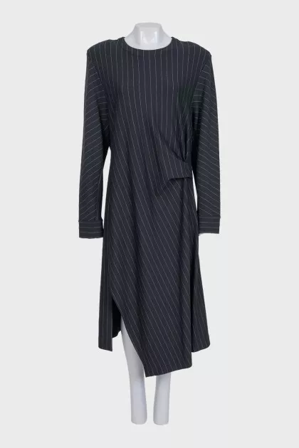 Long sleeve pinstripe dress