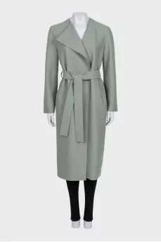 Green wool coat