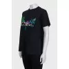 T-shirt with glitter print and tag