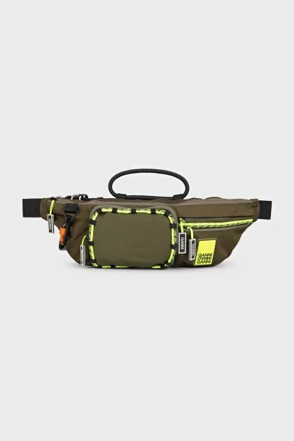 Men's green waist bag