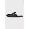 Princetown Embossed Brown Mules